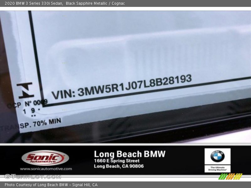 Black Sapphire Metallic / Cognac 2020 BMW 3 Series 330i Sedan