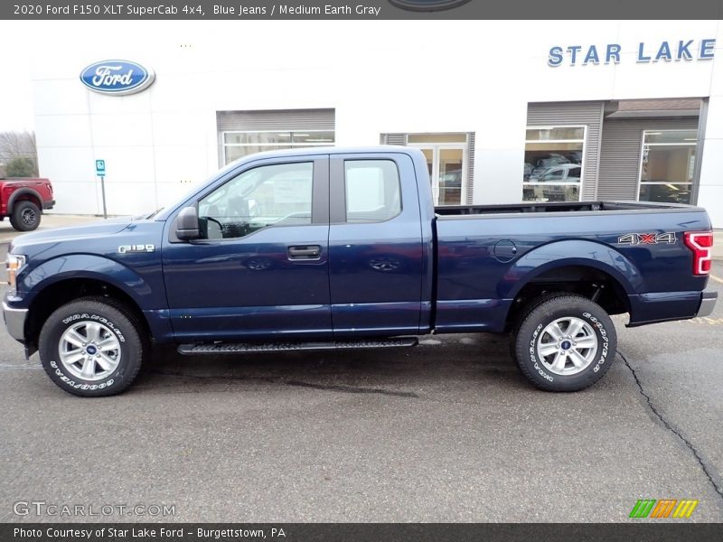 Blue Jeans / Medium Earth Gray 2020 Ford F150 XLT SuperCab 4x4