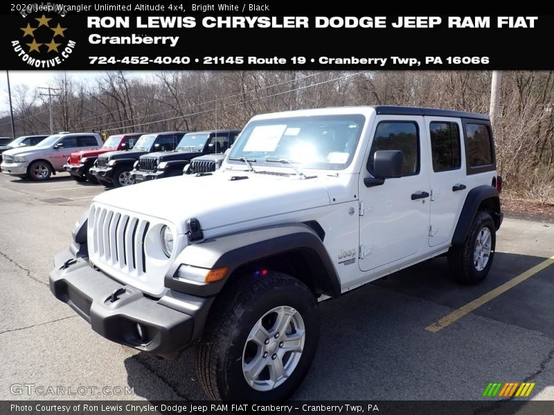 Bright White / Black 2020 Jeep Wrangler Unlimited Altitude 4x4