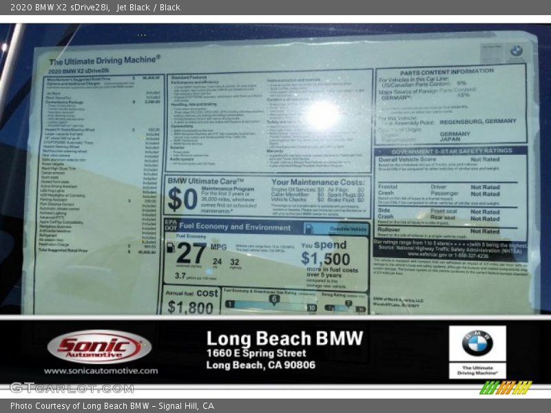 Jet Black / Black 2020 BMW X2 sDrive28i