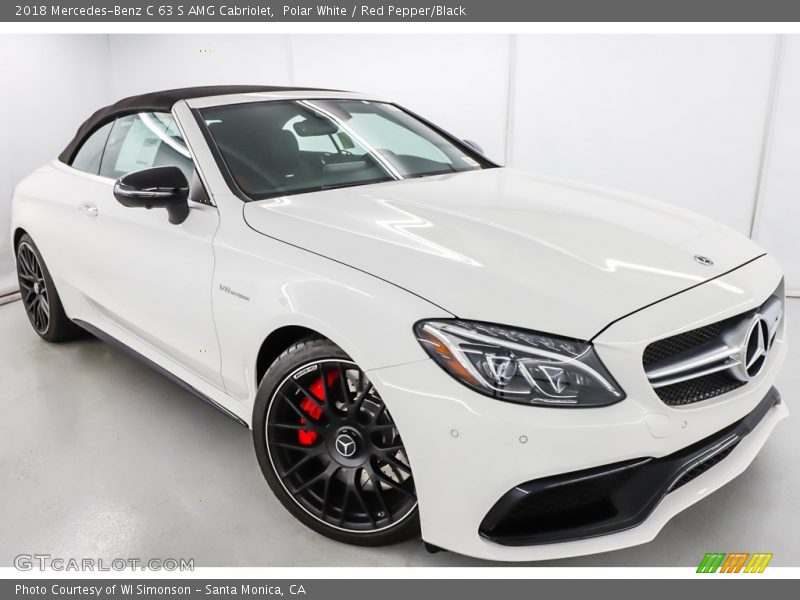 Polar White / Red Pepper/Black 2018 Mercedes-Benz C 63 S AMG Cabriolet