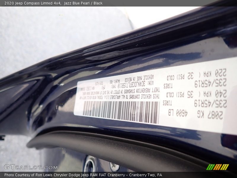 Jazz Blue Pearl / Black 2020 Jeep Compass Limted 4x4