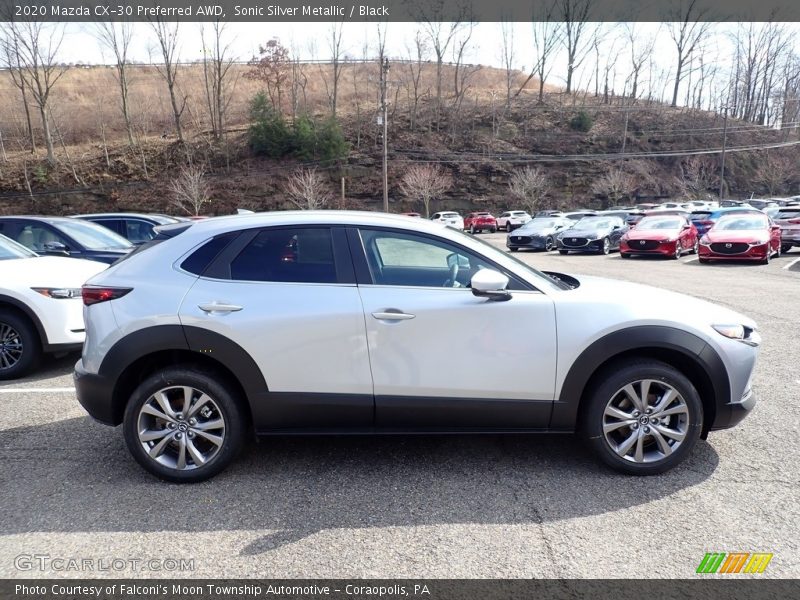Sonic Silver Metallic / Black 2020 Mazda CX-30 Preferred AWD