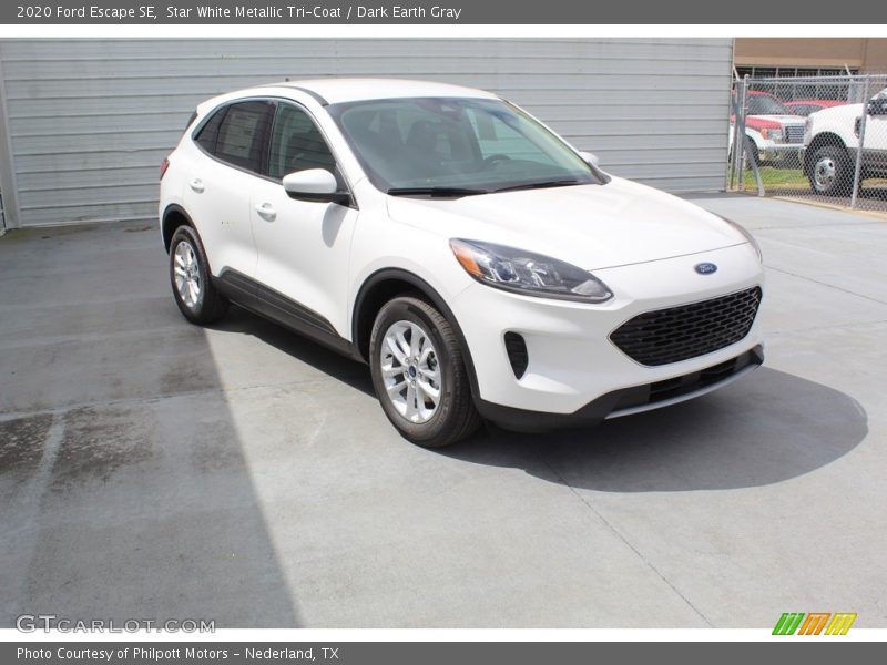 Star White Metallic Tri-Coat / Dark Earth Gray 2020 Ford Escape SE