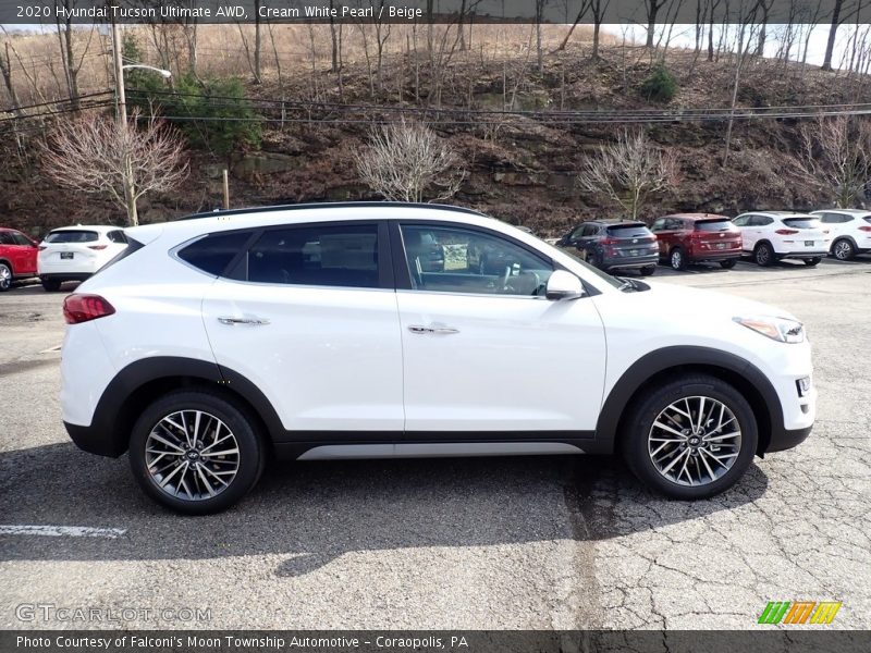 Cream White Pearl / Beige 2020 Hyundai Tucson Ultimate AWD
