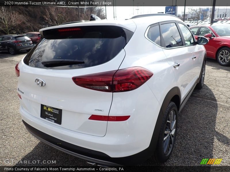 Cream White Pearl / Beige 2020 Hyundai Tucson Ultimate AWD