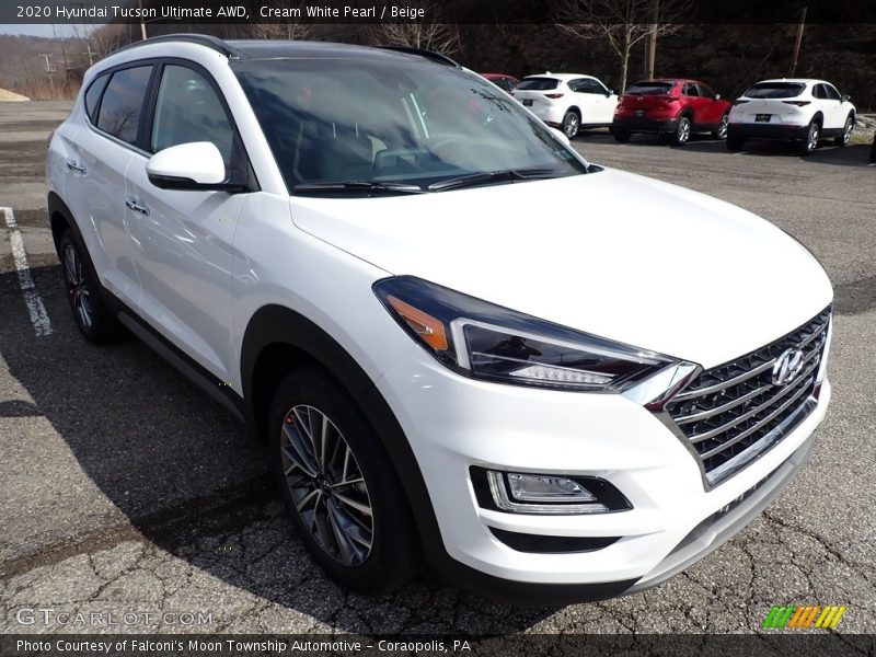 Cream White Pearl / Beige 2020 Hyundai Tucson Ultimate AWD