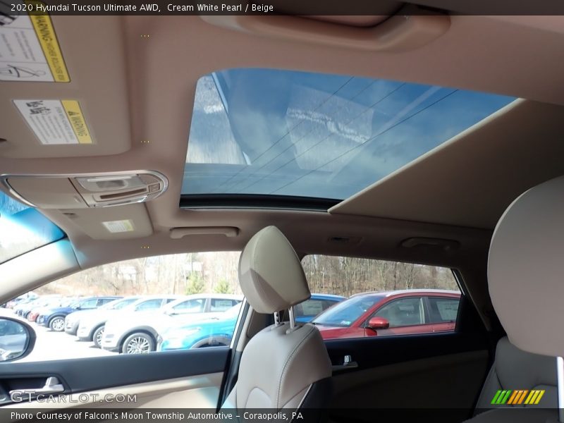 Cream White Pearl / Beige 2020 Hyundai Tucson Ultimate AWD