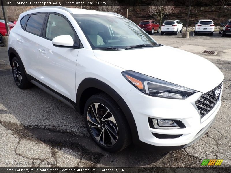 Cream White Pearl / Gray 2020 Hyundai Tucson Sport AWD