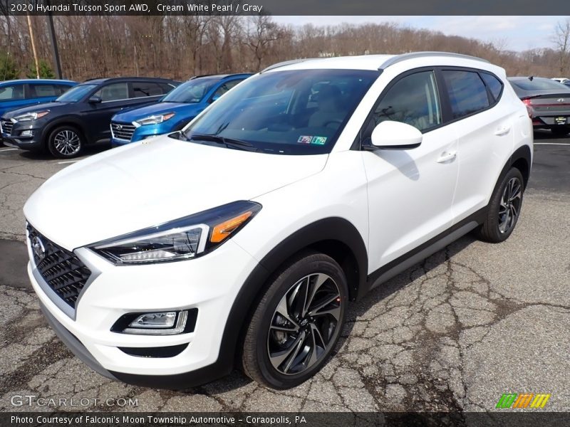 Cream White Pearl / Gray 2020 Hyundai Tucson Sport AWD