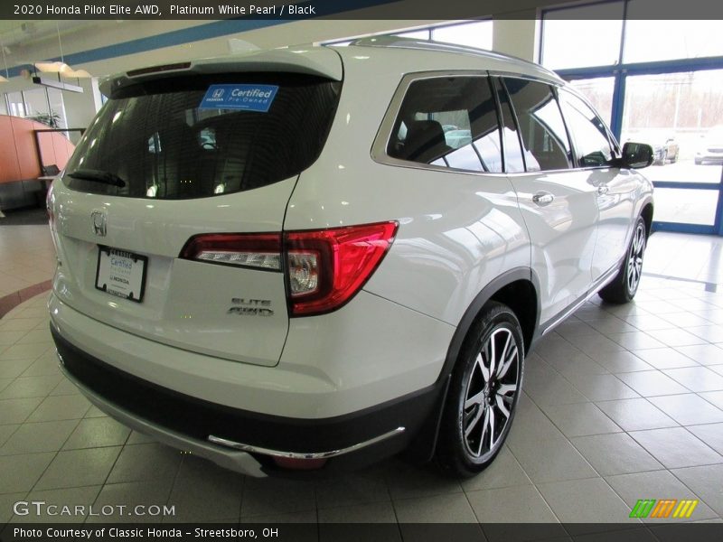 Platinum White Pearl / Black 2020 Honda Pilot Elite AWD