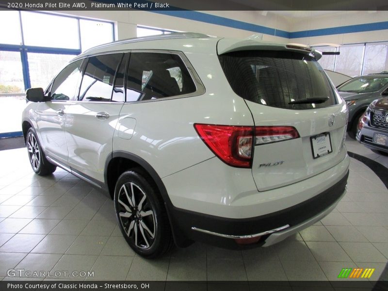 Platinum White Pearl / Black 2020 Honda Pilot Elite AWD