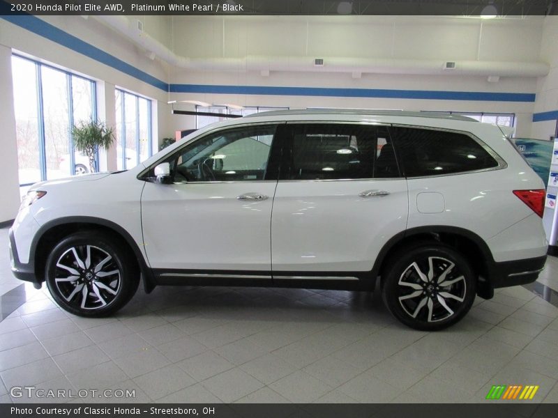 Platinum White Pearl / Black 2020 Honda Pilot Elite AWD