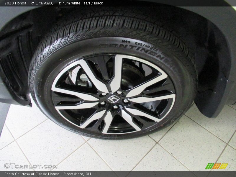 Platinum White Pearl / Black 2020 Honda Pilot Elite AWD