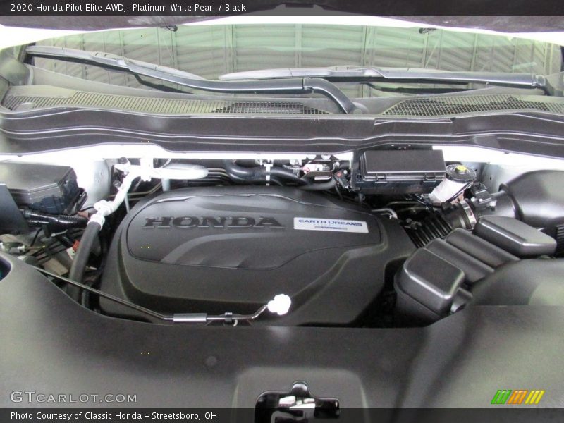 Platinum White Pearl / Black 2020 Honda Pilot Elite AWD