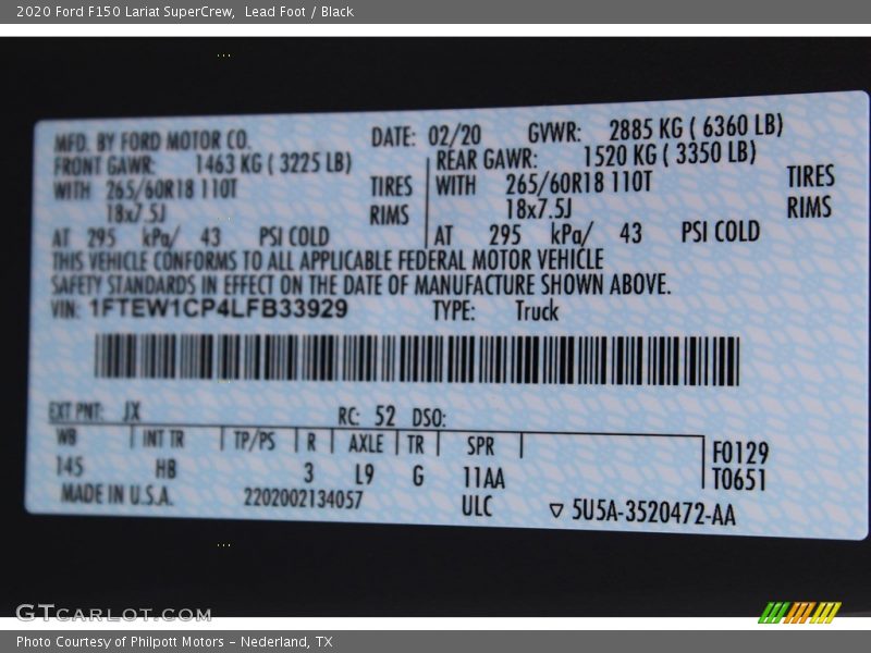 Lead Foot / Black 2020 Ford F150 Lariat SuperCrew