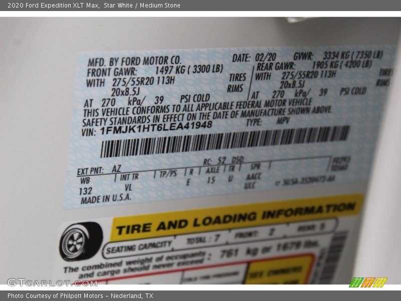 Star White / Medium Stone 2020 Ford Expedition XLT Max