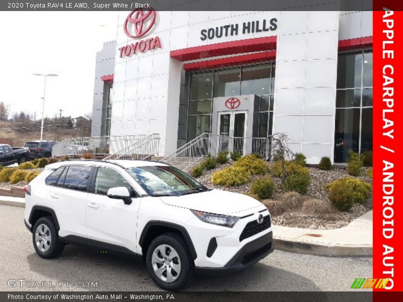 Super White / Black 2020 Toyota RAV4 LE AWD