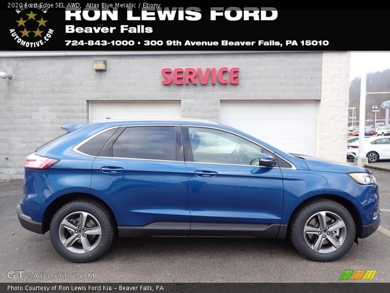 Atlas Blue Metallic / Ebony 2020 Ford Edge SEL AWD