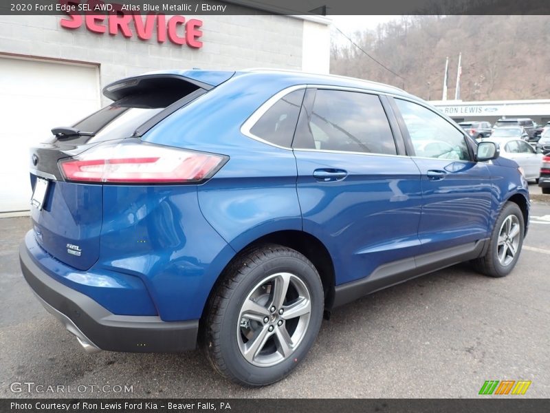 Atlas Blue Metallic / Ebony 2020 Ford Edge SEL AWD