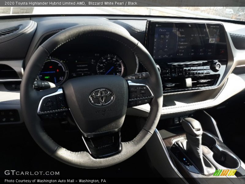 Blizzard White Pearl / Black 2020 Toyota Highlander Hybrid Limited AWD