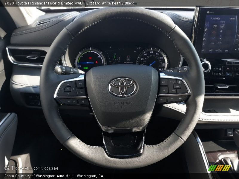Blizzard White Pearl / Black 2020 Toyota Highlander Hybrid Limited AWD