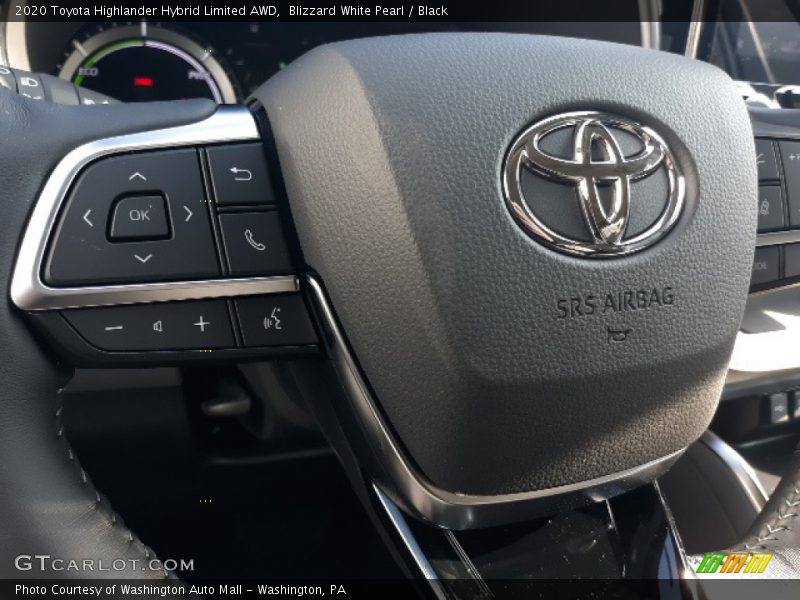 Blizzard White Pearl / Black 2020 Toyota Highlander Hybrid Limited AWD