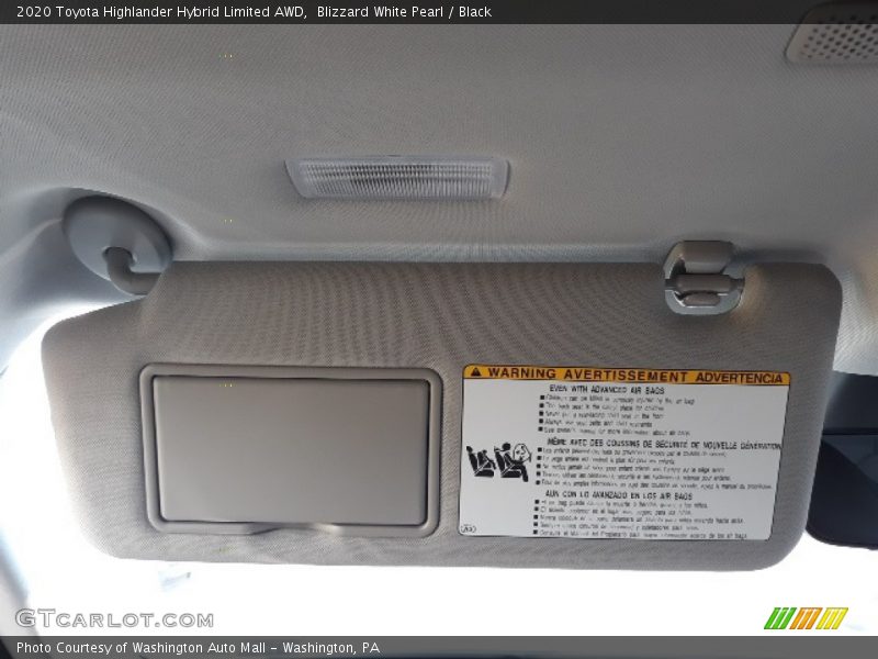 Blizzard White Pearl / Black 2020 Toyota Highlander Hybrid Limited AWD