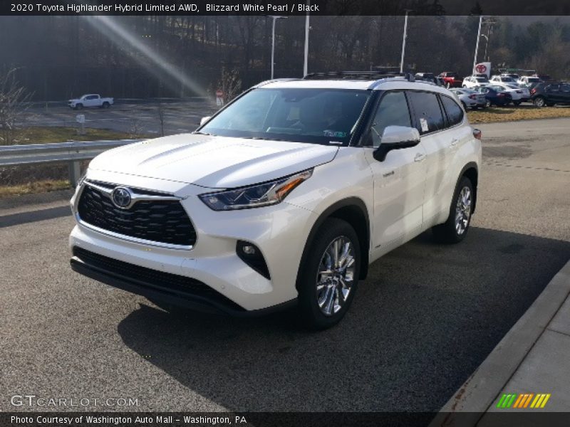 Blizzard White Pearl / Black 2020 Toyota Highlander Hybrid Limited AWD