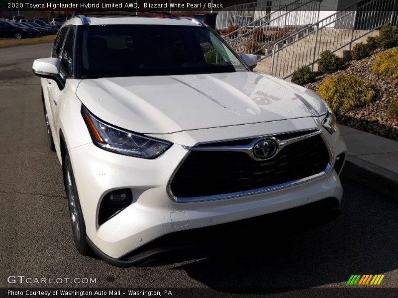 Blizzard White Pearl / Black 2020 Toyota Highlander Hybrid Limited AWD