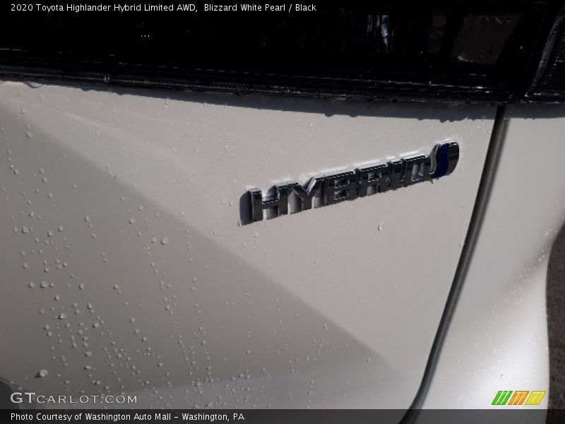 Blizzard White Pearl / Black 2020 Toyota Highlander Hybrid Limited AWD