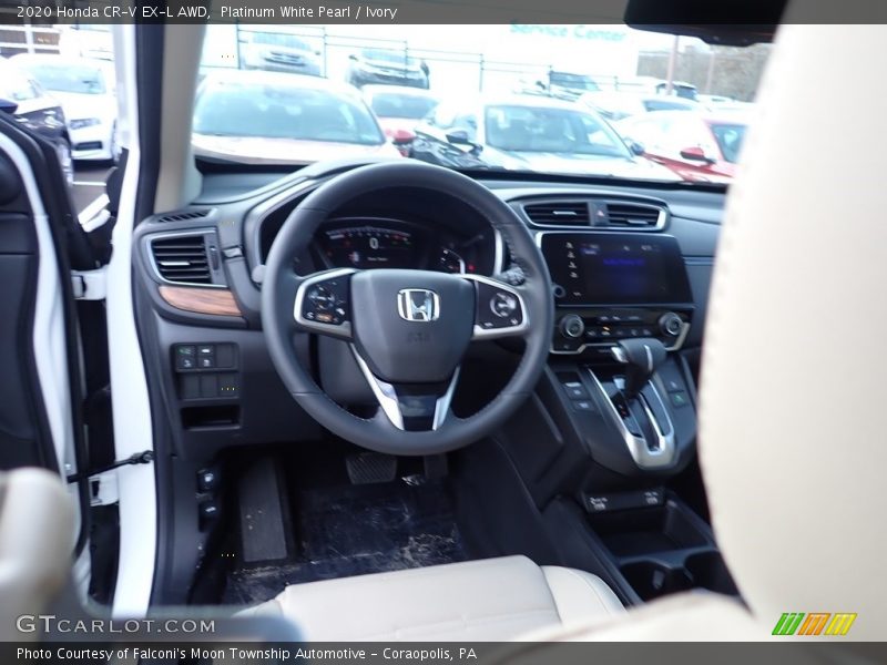 Platinum White Pearl / Ivory 2020 Honda CR-V EX-L AWD