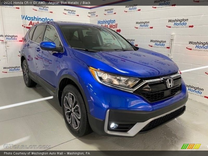 Aegean Blue Metallic / Black 2020 Honda CR-V EX AWD