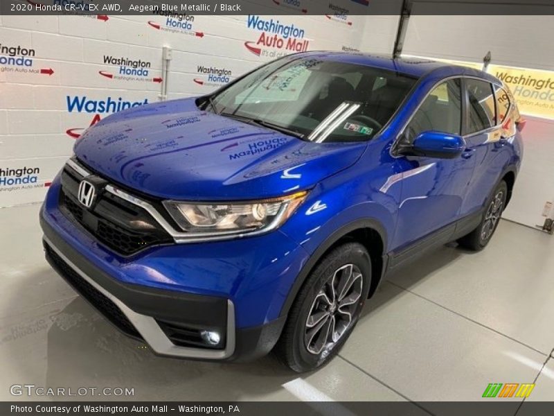 Aegean Blue Metallic / Black 2020 Honda CR-V EX AWD