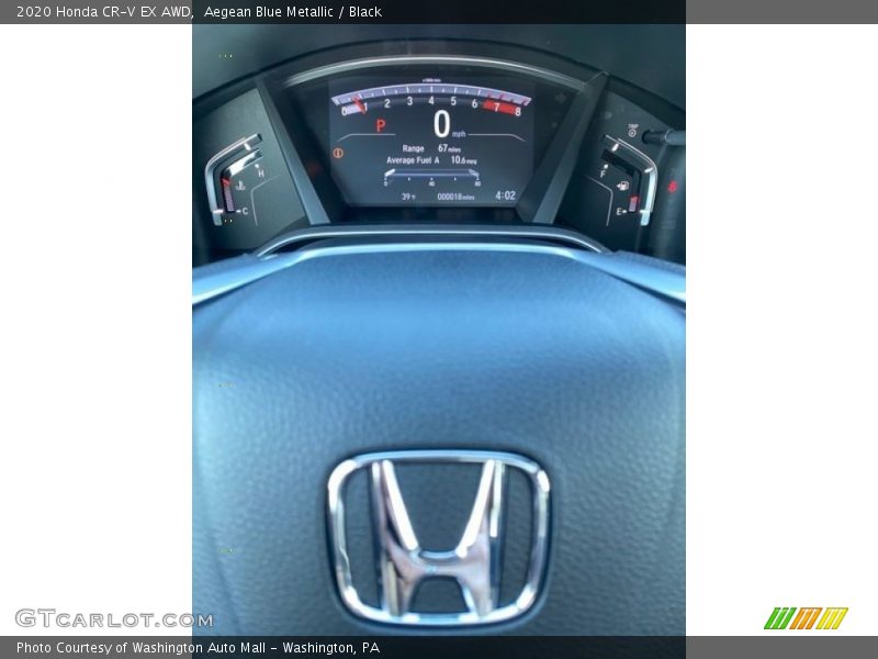 Aegean Blue Metallic / Black 2020 Honda CR-V EX AWD