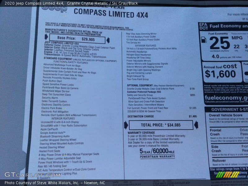 Granite Crystal Metallic / Ski Gray/Black 2020 Jeep Compass Limted 4x4