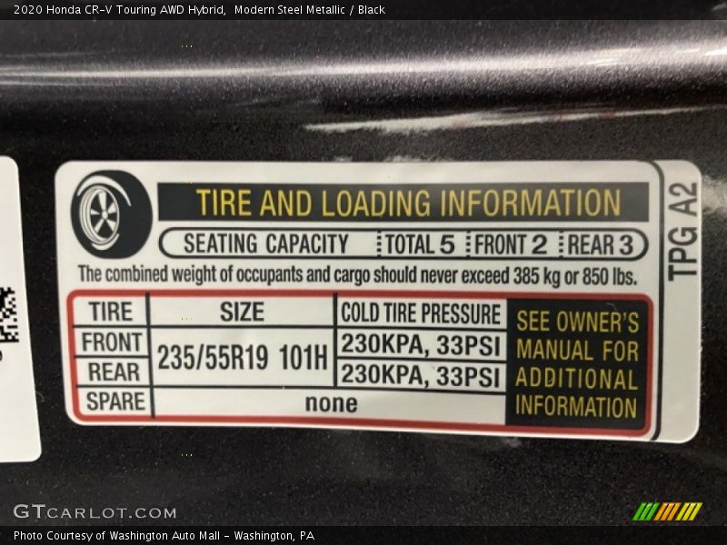 Modern Steel Metallic / Black 2020 Honda CR-V Touring AWD Hybrid