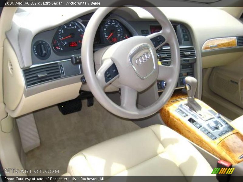Arctic White / Beige 2006 Audi A6 3.2 quattro Sedan
