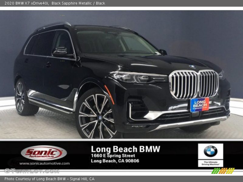 Black Sapphire Metallic / Black 2020 BMW X7 xDrive40i