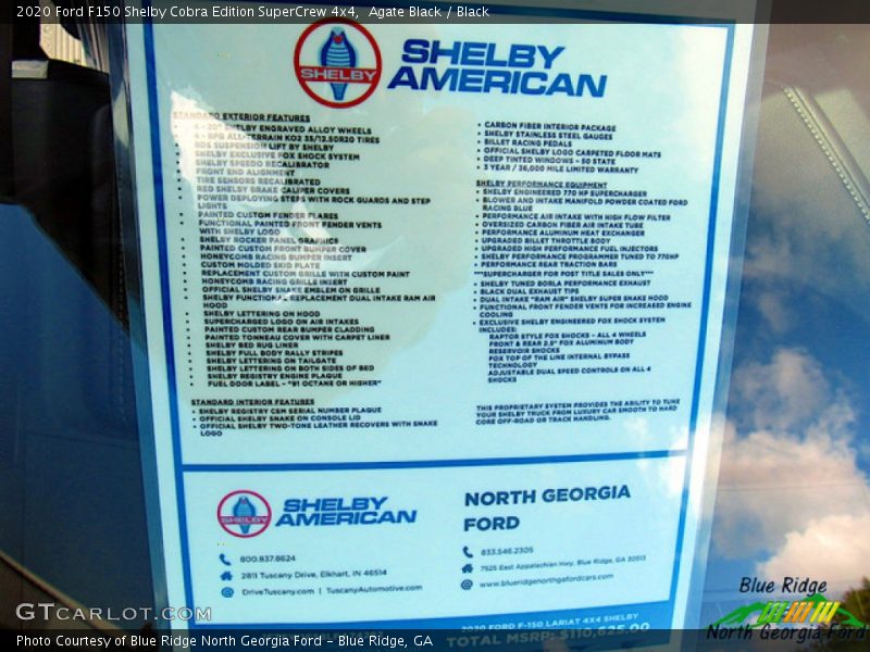  2020 F150 Shelby Cobra Edition SuperCrew 4x4 Window Sticker