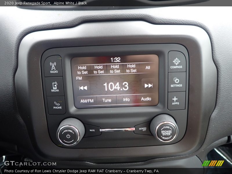 Alpine White / Black 2020 Jeep Renegade Sport