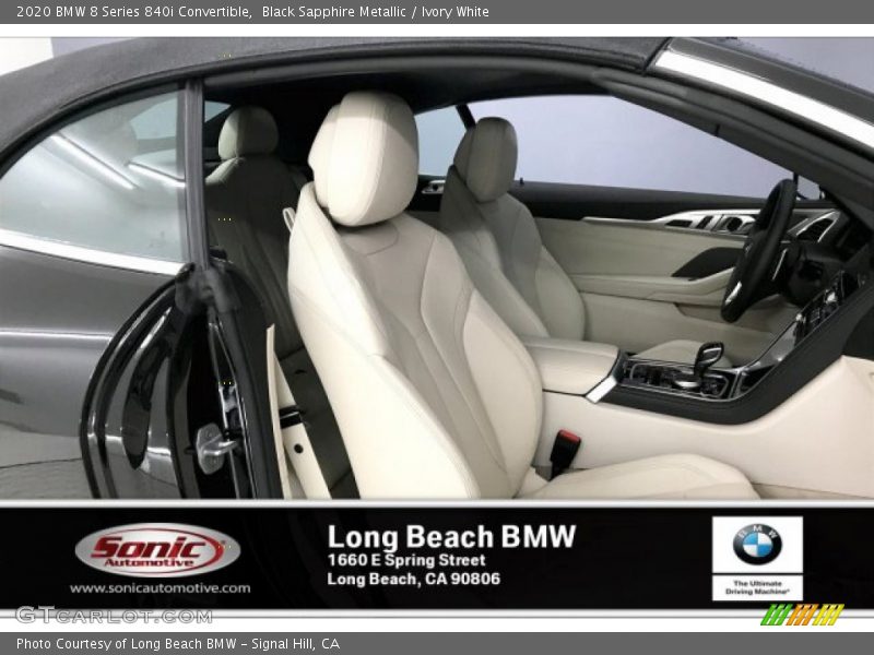 Black Sapphire Metallic / Ivory White 2020 BMW 8 Series 840i Convertible