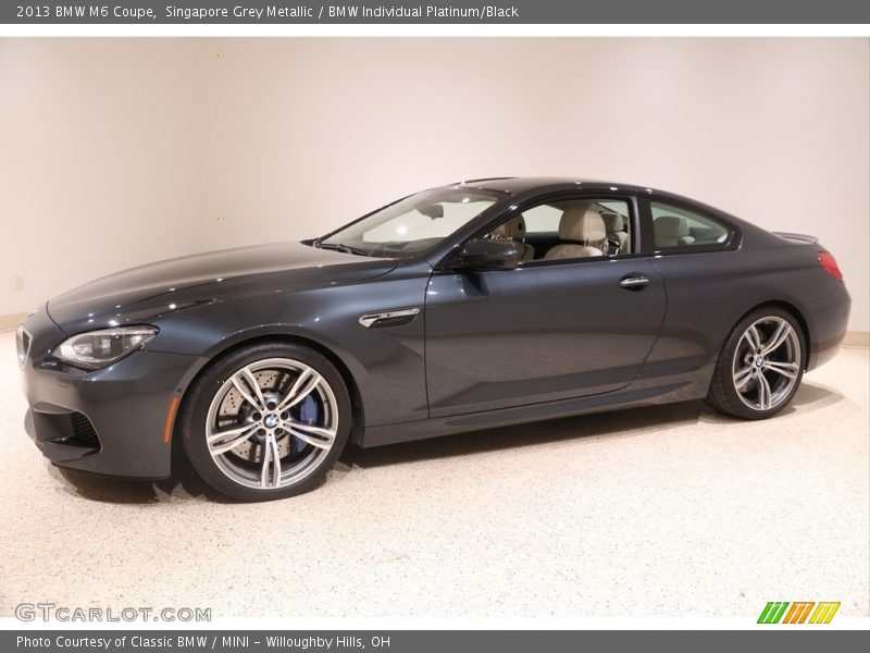 Singapore Grey Metallic / BMW Individual Platinum/Black 2013 BMW M6 Coupe