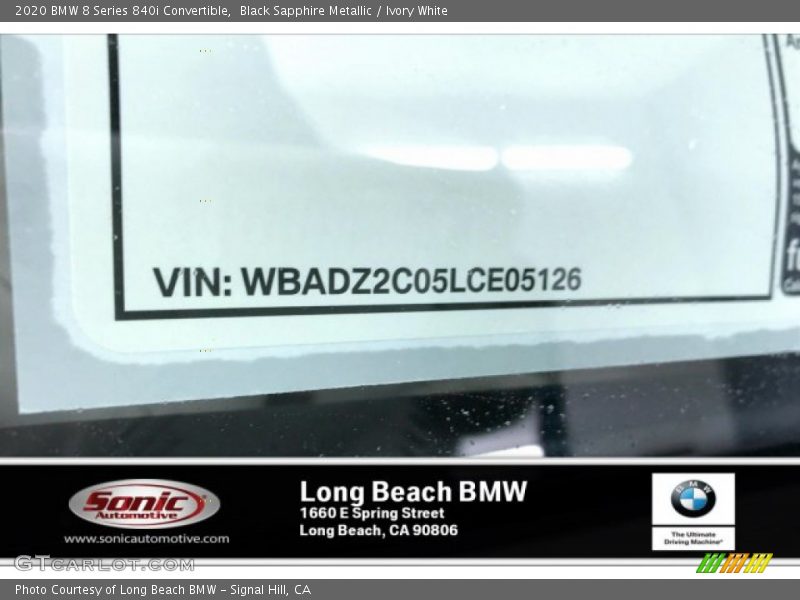 Black Sapphire Metallic / Ivory White 2020 BMW 8 Series 840i Convertible