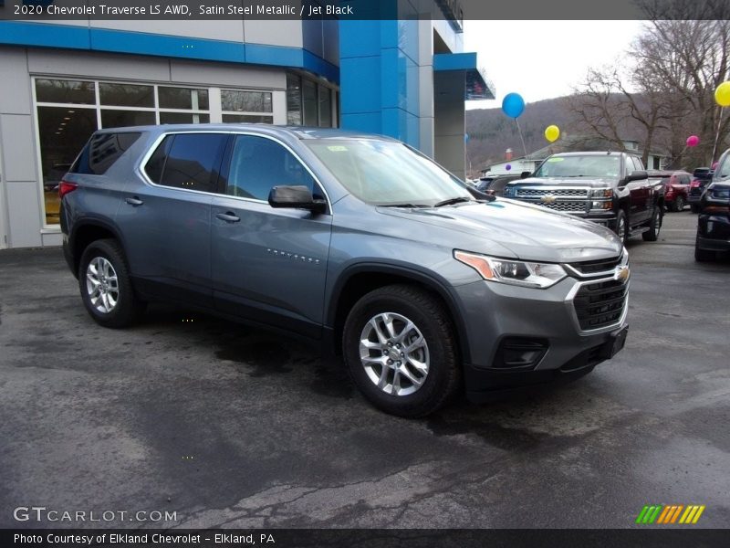 Satin Steel Metallic / Jet Black 2020 Chevrolet Traverse LS AWD