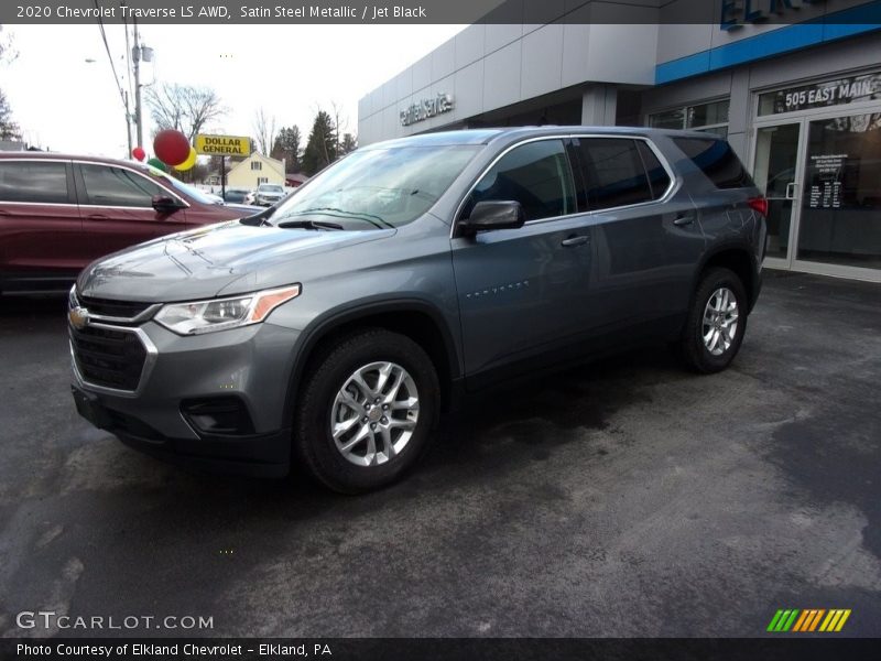 Satin Steel Metallic / Jet Black 2020 Chevrolet Traverse LS AWD