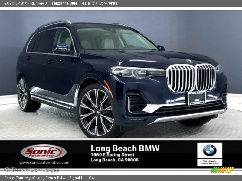 Tanzanite Blue II Metallic / Ivory White 2020 BMW X7 xDrive40i