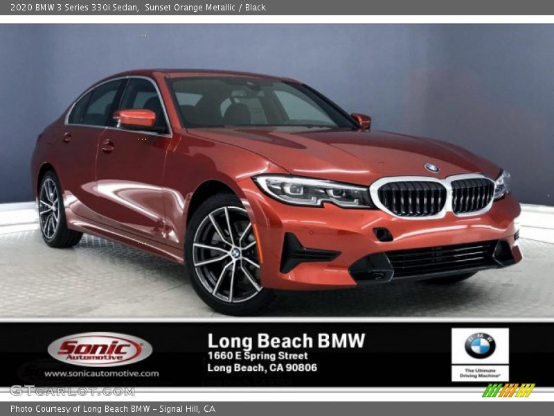 Sunset Orange Metallic / Black 2020 BMW 3 Series 330i Sedan