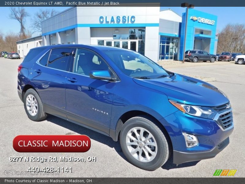 Pacific Blue Metallic / Jet Black 2020 Chevrolet Equinox LT AWD