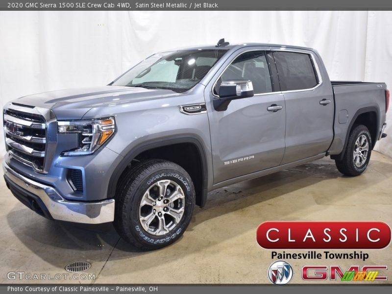 Satin Steel Metallic / Jet Black 2020 GMC Sierra 1500 SLE Crew Cab 4WD